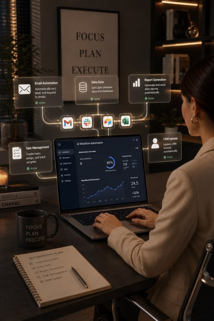 Automation workflow connecting tools and business processes